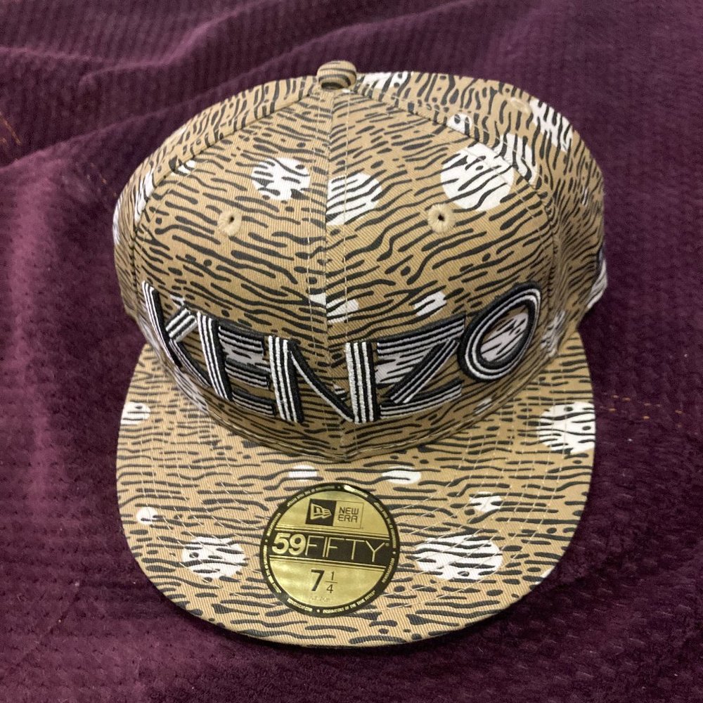 Kenzo X New Era Leopard Print Fitted Cap Size 7 1/4 worn once